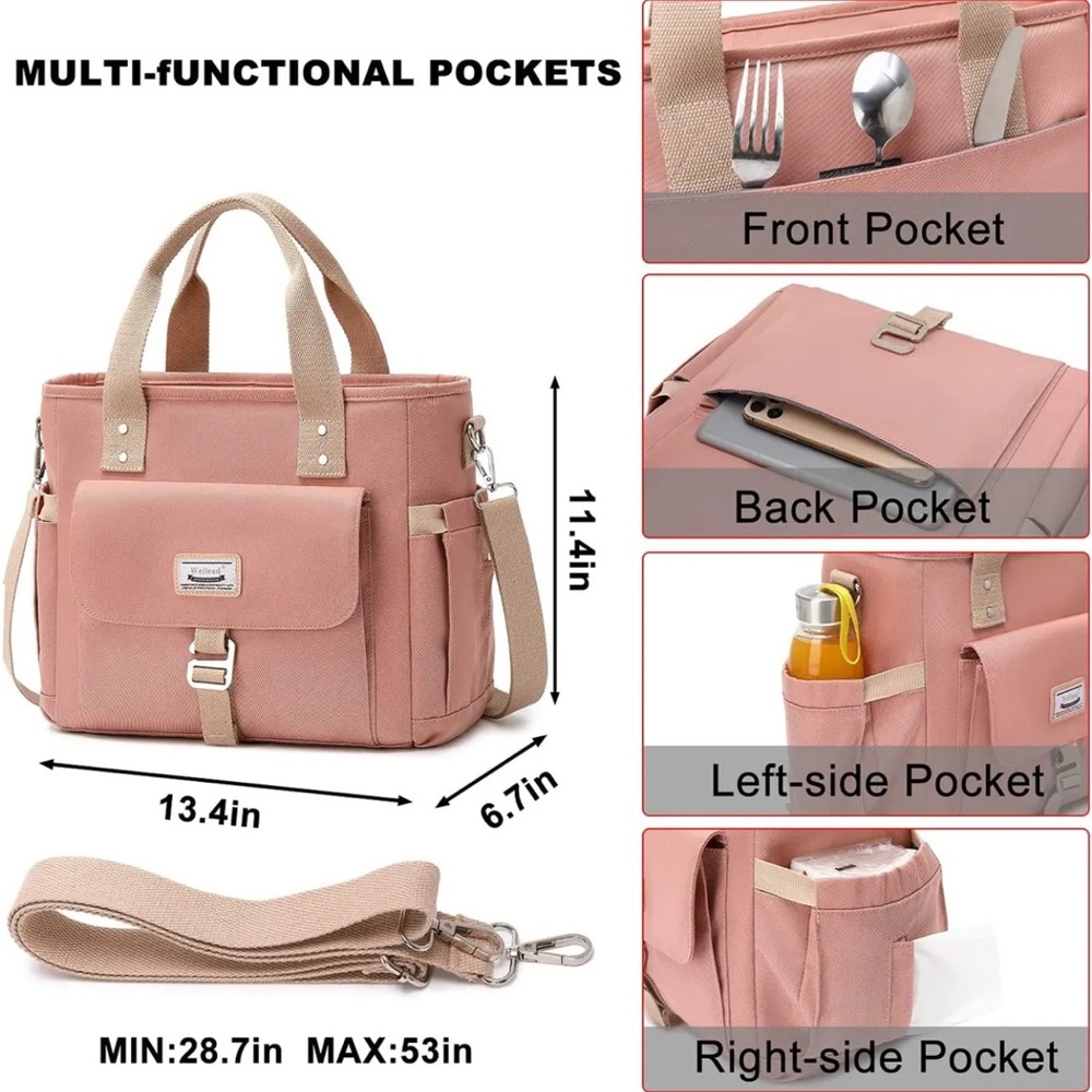 New W/O Tags WEITARS Outdoor Adventure Insulated Lunch Bag Cold/Hot Pink Tote - Picture 11 of 14